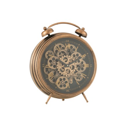 Réveil en chiffres romain en métal Bronze 42x47x11.5 cm