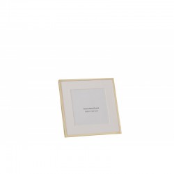 Marco de fotos de 13x13cm con borde delgado de metal dorado de 18x18cm