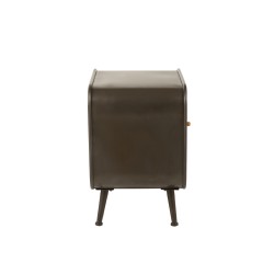 Mueble auxiliar de 1 cajón de metal y madera beige de 50x39x60 cm.