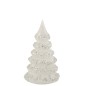 Albero di Natale decorativo con linee brillantinate in vetro bianco 12x21cm Albero di Natale decorativo con linee brillantinate in vetro bianco 12x21cm