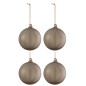 Boite de 4 boules de Noël en verre gris 10.5x10.5x10 cm
