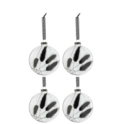 Boite de 4 boules de Noël en verre transparent 10x3.5x10 cm