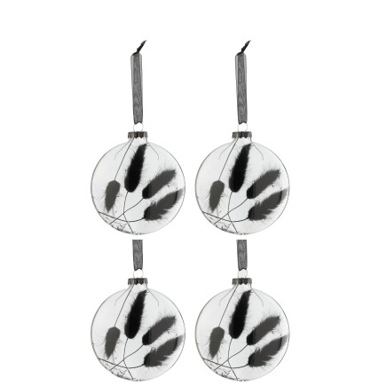 Boite de 4 boules de Noël en verre transparent 10x3.5x10 cm