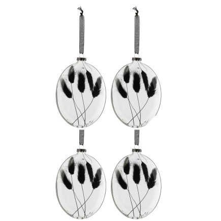 Boite de 4 boules de Noël en verre transparent 10x3.5x16 cm