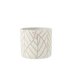 Cache-pot en céramique blanc 19x19x17 cm