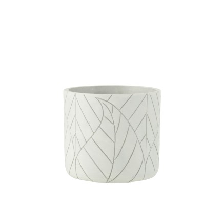 Cache-pot en céramique blanc 19x19x16.5 cm