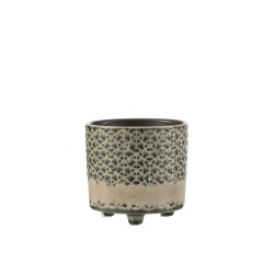 Cache-pot en céramique gris 13x13x12 cm