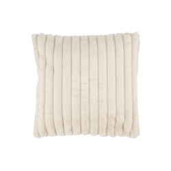 Coussin avec lignes en polyester crème  44x44cm