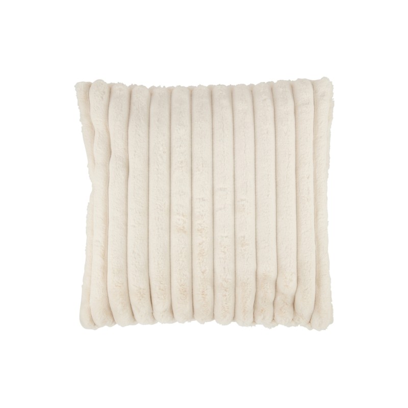Coussin avec lignes en polyester crème 44x44cm Coussin avec lignes en polyester crème 44x44cm