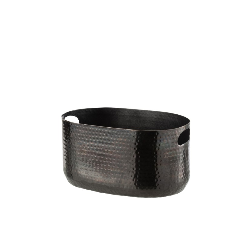 Seau à champagne ovale en aluminium noir 40x25x21cm Seau à champagne ovale en aluminium noir 40x25x21cm