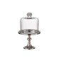 Plat à cloche sur pied en Aluminium Argent 17x17x28cm