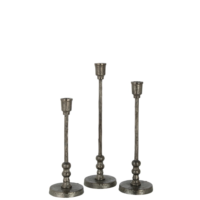 Set de 3 chandeliers en aluminium noir 10x10x42 cm Set de 3 chandeliers en aluminium noir 10x10x42 cm