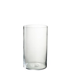 Photophore en verre transparent 20x20x35 cm