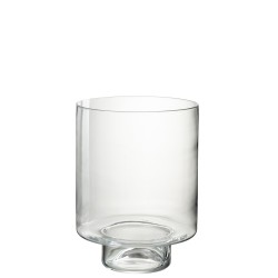 Portavelas de vidrio transparente 26.5x26.5x36 cm