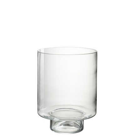 Portavelas de vidrio transparente 26.5x26.5x36 cm