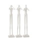 Conjunto de 3 figuras da sabedoria em tecido branco 13x10x60 cm Conjunto de 3 figuras da sabedoria em tecido branco 13x10x60 cm
