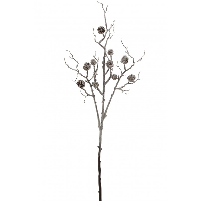 Branche pomme de pin artificielle argenté 118 cm