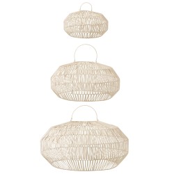 Set de 3 abats jours en bois blanc 79x79x39 cm
