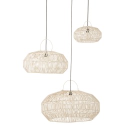 Set de 3 abats jours en bois blanc 79x79x39 cm