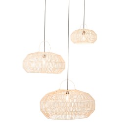 Set de 3 abats jours en bois blanc 79x79x39 cm