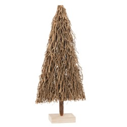 Sapin de Noël décoratif plat en Bois Naturel 40x12,5x90cm
