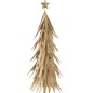 Árbol de Navidad decorativo con luces LED de vidrio - metal dorado 16x16x57 cm