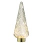Albero di Natale decorativo a led in vetro trasparente 18x18x47 cm