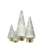 Albero di Natale decorativo a led in vetro trasparente 18x18x47 cm