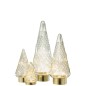 Albero di Natale decorativo a led in vetro trasparente 18x18x47 cm