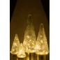 Albero di Natale decorativo a led in vetro trasparente 18x18x47 cm