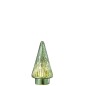 Árbol de Navidad decorativo con luces LED de vidrio verde de 9x9x19 cm