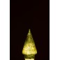 Árbol de Navidad decorativo con luces LED de vidrio verde de 9x9x19 cm
