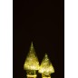 Árbol de Navidad decorativo con luces LED de vidrio verde de 9x9x19 cm