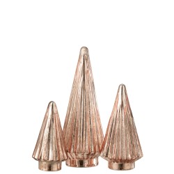 Albero di Natale decorativo a led in vetro rosa 11.5x11.5x33 cm