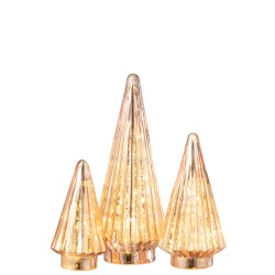 Albero di Natale decorativo a led in vetro rosa 11.5x11.5x33 cm