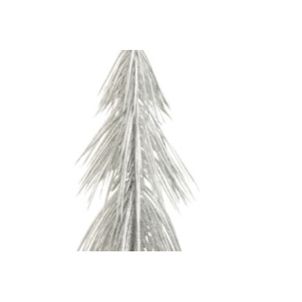 Sapin de Noël décoratif en plastique argent 8x8x22 cm