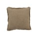 Coussin à bord irregulier en lin marron 50x50cm