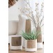 Vase rond en céramique blanc 12x12x29 cm Vase rond en céramique blanc 12x12x29 cm