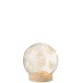 Boule avec papillons et led en verre blanc 13 x 13x13 cm