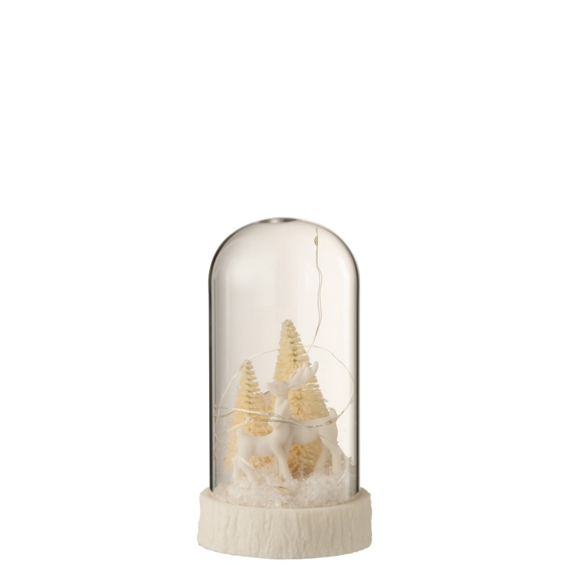 Cloche de Noël en verre blanc 9x9x17 cm