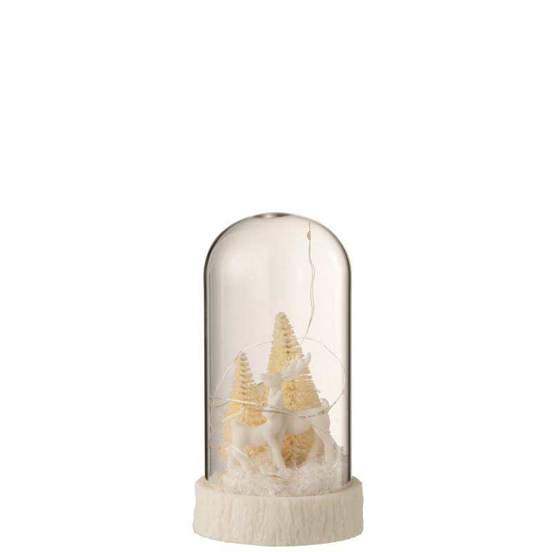 Sino de Natal em vidro branco 9x9x17 cm Sino de Natal em vidro branco 9x9x17 cm