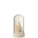 Cloche de Noël en verre blanc 9x9x17 cm