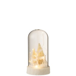 Cloche de Noël en verre blanc 9x9x17 cm