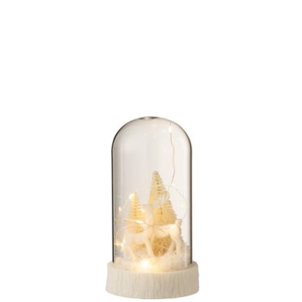 Sino de Natal em vidro branco 9x9x17 cm