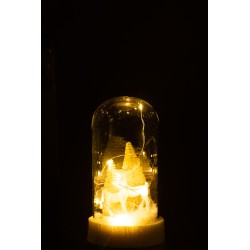 Cloche de Noël en verre blanc 9x9x17 cm