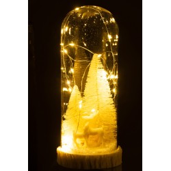 Cloche de Noël en verre blanc 12x12x28 cm