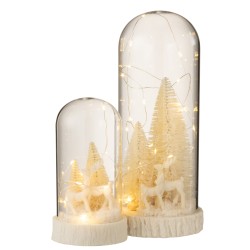 Cloche de Noël en verre blanc 12x12x28 cm