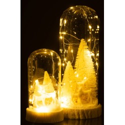 Cloche de Noël en verre blanc 12x12x28 cm