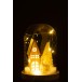 Décoration de Noël sou cloche verre avec led en résine beige