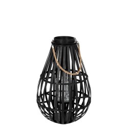 Lanterne en bois noir 41x41x70 cm